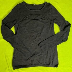 Guess Long Sleeve Black Mesh Shirt in Medium